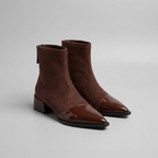 Suede-Look Ankle Boots Block Heel