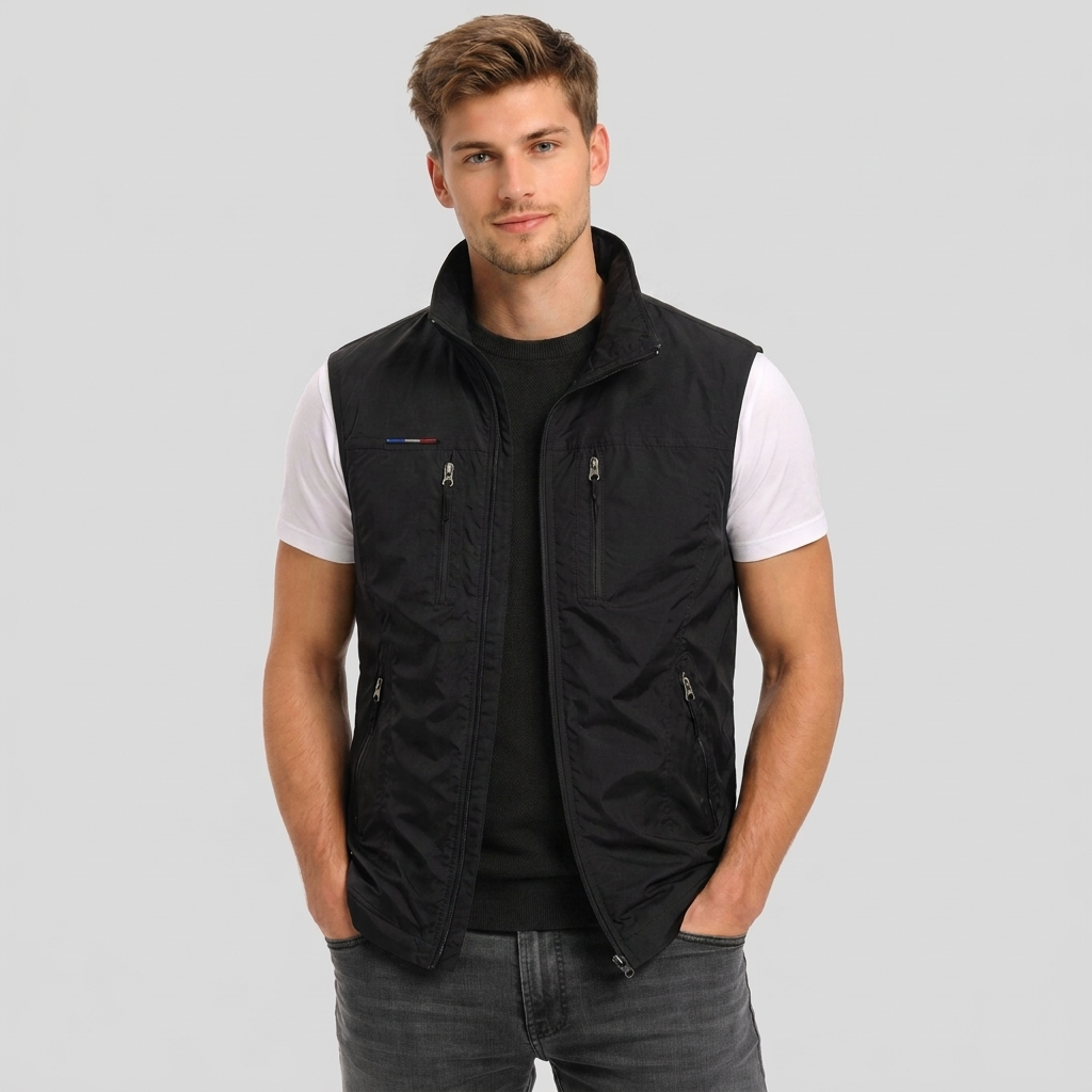 Bodywarmer Vest with Zip and Standing Collar