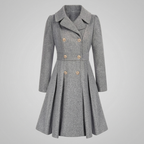 Lapel Collar Coat Knee Length