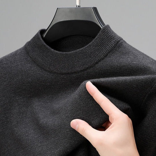 Soft knit sweater pullover with a regular fit and straight hem, additional product view.