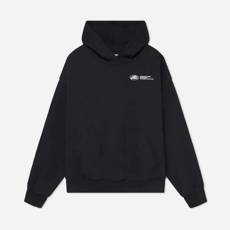 Oversized hoodie ribbed cuff and hem detail
