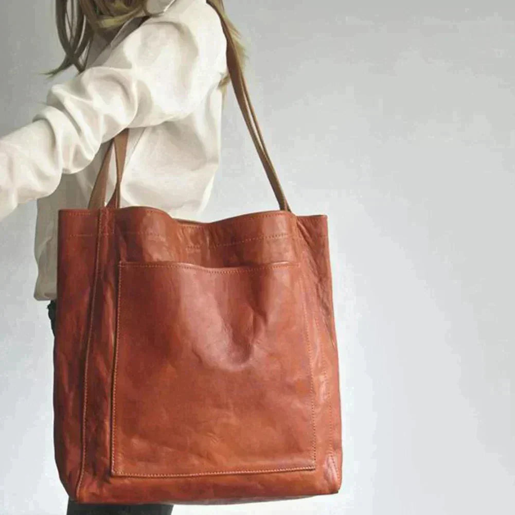 Elegant leather-look tote bag.