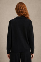 Polo knit set with soft knit pullover and high-waist harem pants, view 13