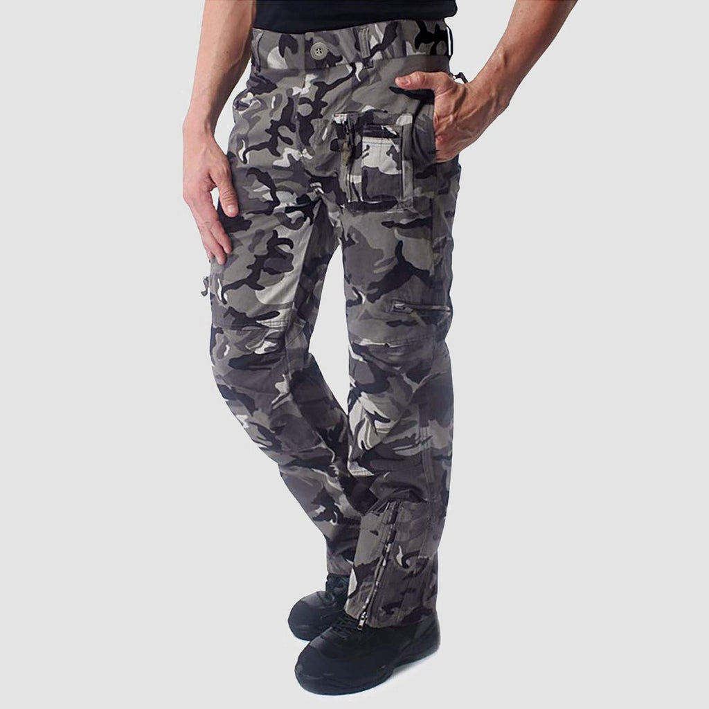 Ripstop tactical cargo pants with nine pockets, full-length product view.
