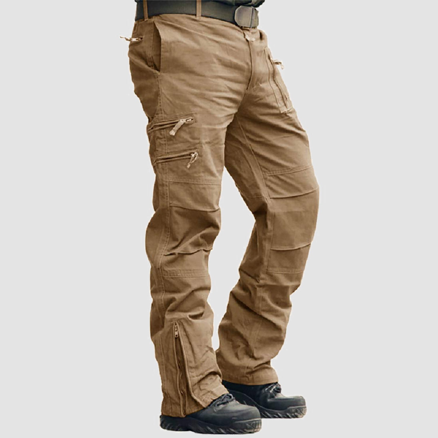 Ripstop tactical cargo pants, rear pocket detail on the straight-leg silhouette.