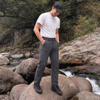 Dark Grey ripstop cargo pants with six pockets, water resistant hiking trousers