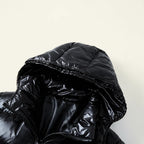 Glossy Hooded Jacket Quilted Puffer