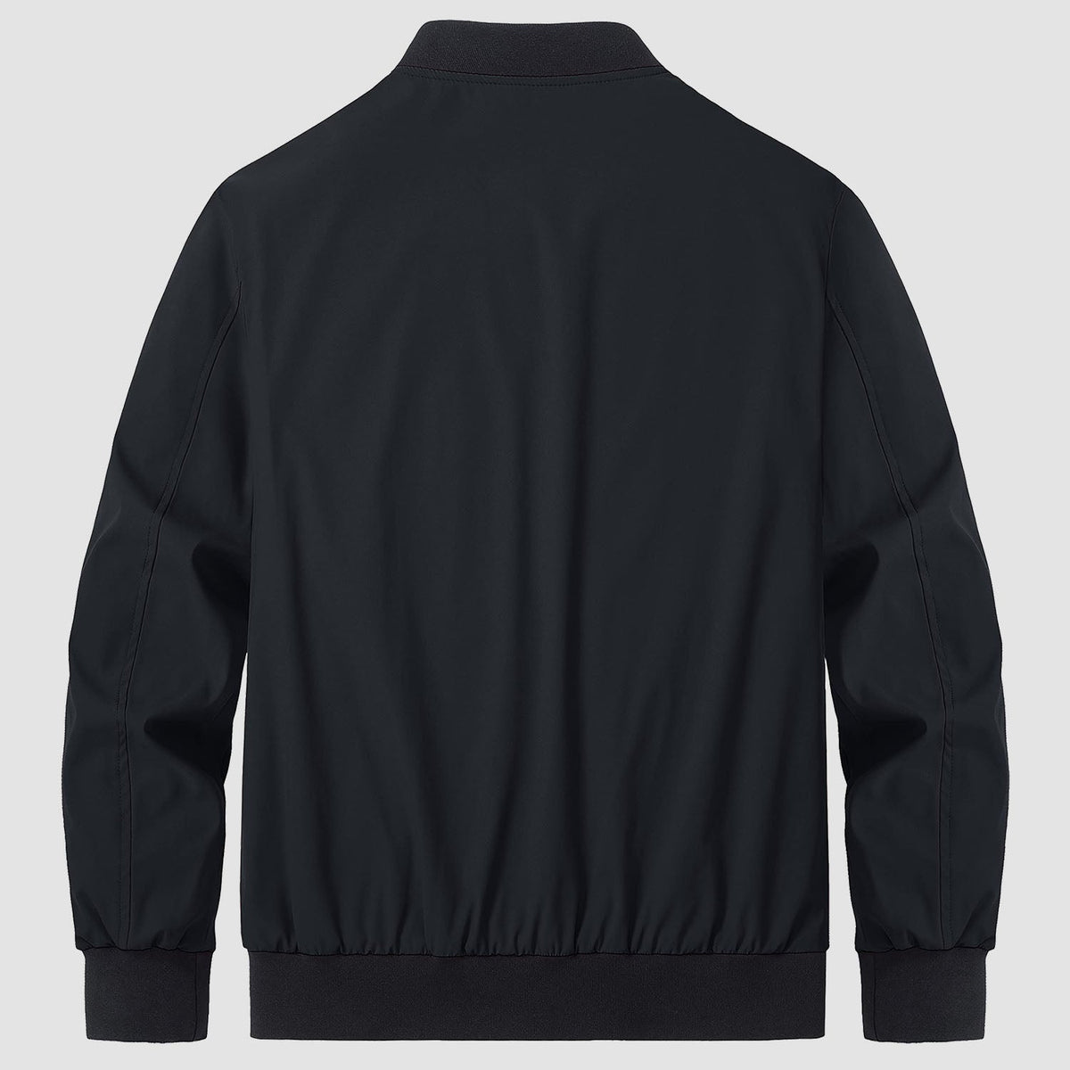 Bomber jacket windbreaker in Navy, ribbed collar and cuffs with full zip front.