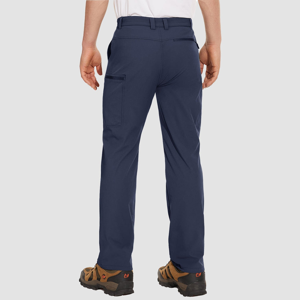 Dark Blue ripstop cargo pants with six pockets, water resistant hiking trousers