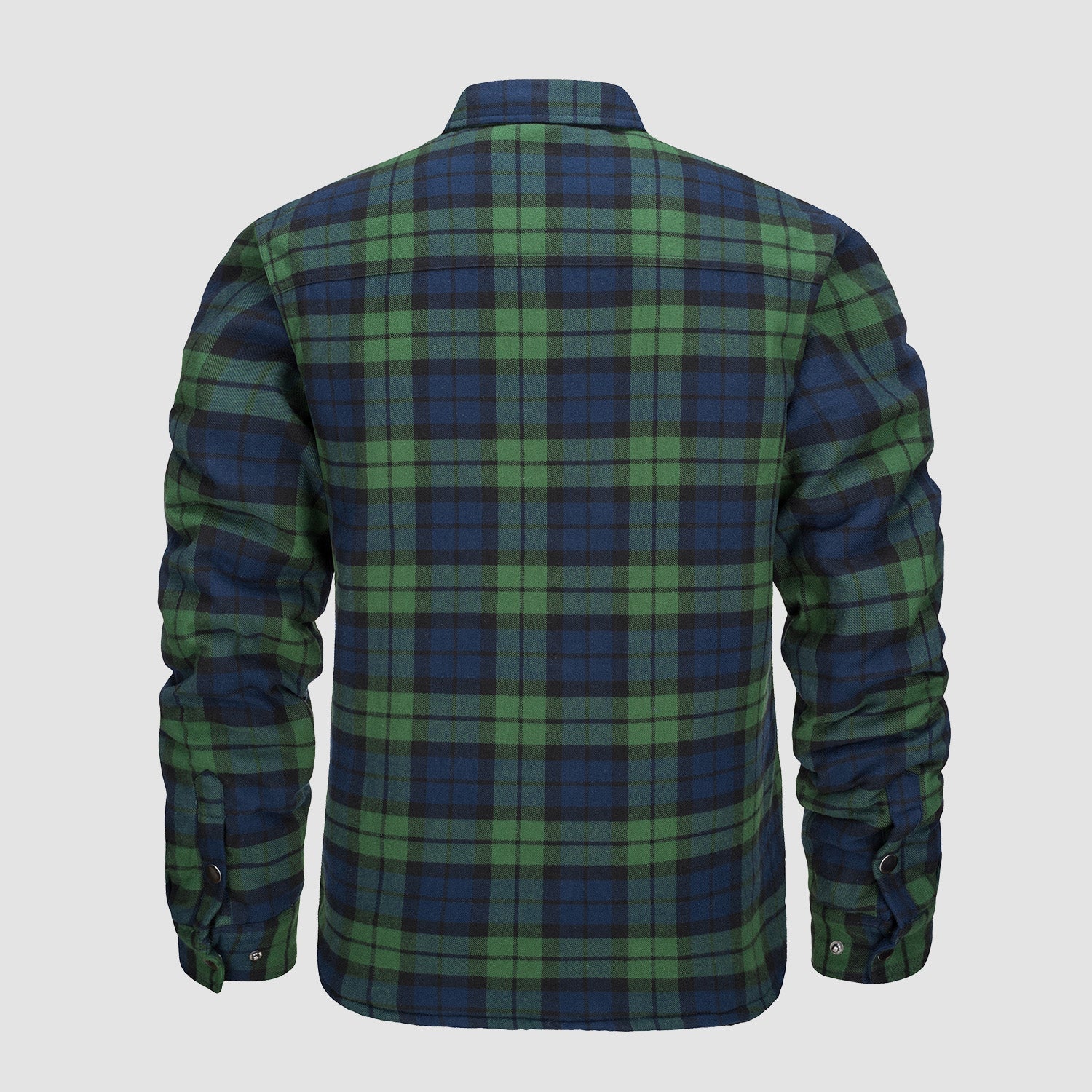 Quilted flannel jacket in yellow plaid with padded lining and button front