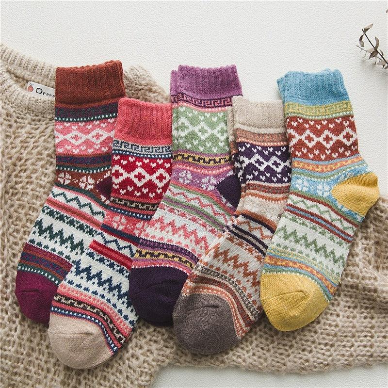 Nordic winter socks knit detail