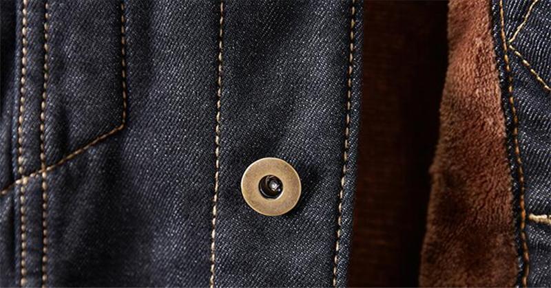 Denim jacket collar detail