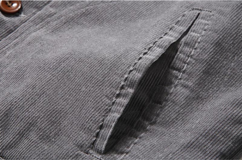 Corduroy jacket pocket detail