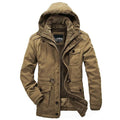 Heavy wool parka in khaki