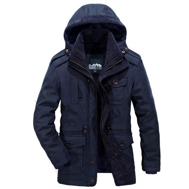 Heavy wool parka in blue
