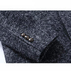 Long wool coat worn