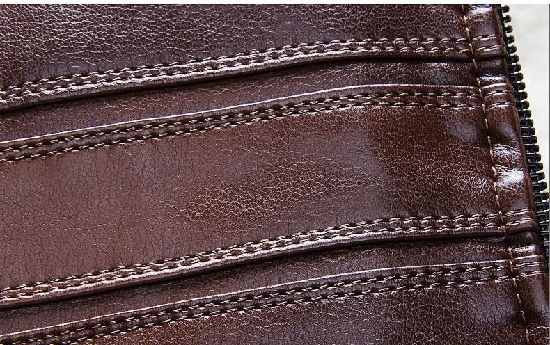 Leather-look jacket zipper detail