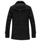 Wool overcoat collar detail