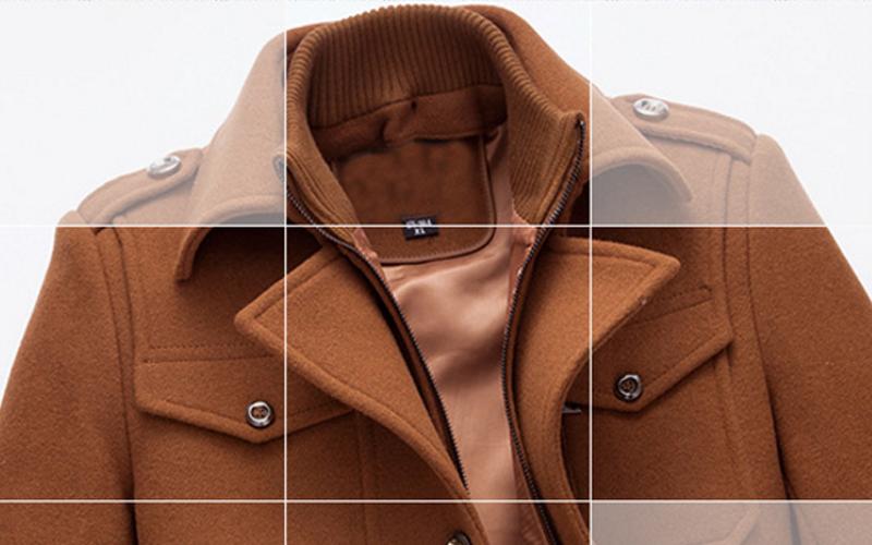 Wool overcoat worn