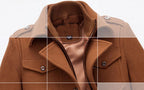 Wool overcoat worn