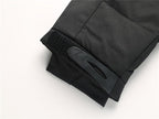 Duck down parka worn outdoors