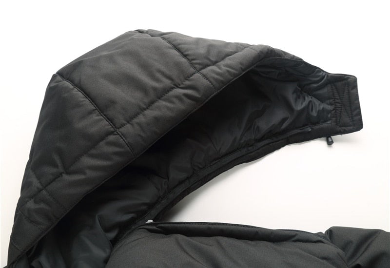 Duck down parka zipper detail