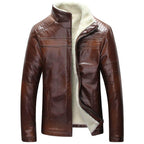 Leather-look jacket in brown