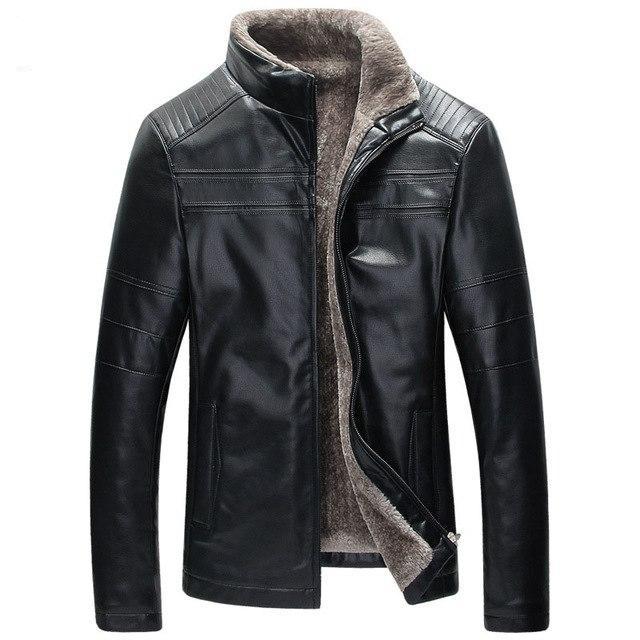 Leather-look jacket in black