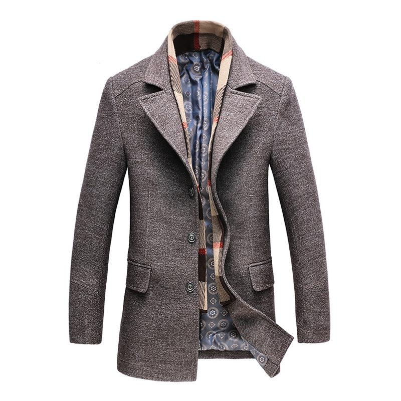 Wool-blend overcoat in brown