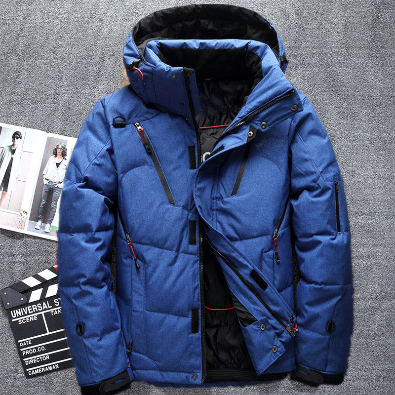Duck down parka in blue