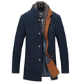 Wool scarf coat in navy blue