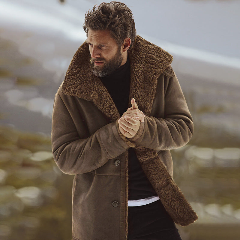 Cotton padded parka in brown