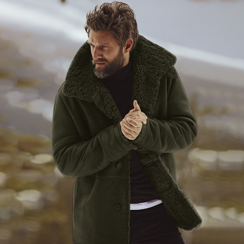 Cotton padded parka in army green