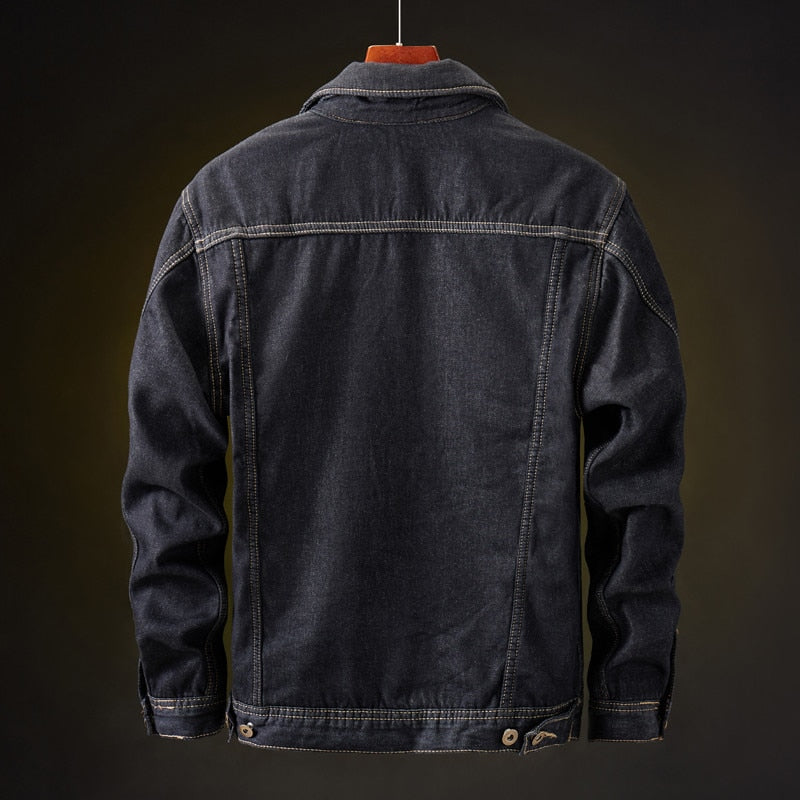 Fleece-lined denim jacket back