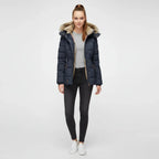 Fitted Fur-Hood Jacket Quilted Puffer