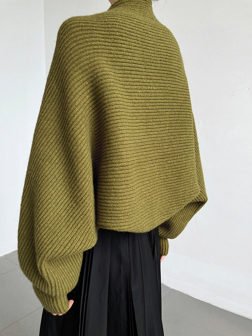 Open front shrug sweater, open front and sleeve detail