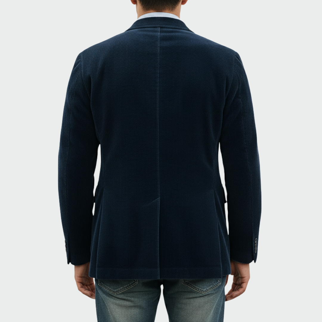 Tailored blazer and vest set, two-piece styling detail view