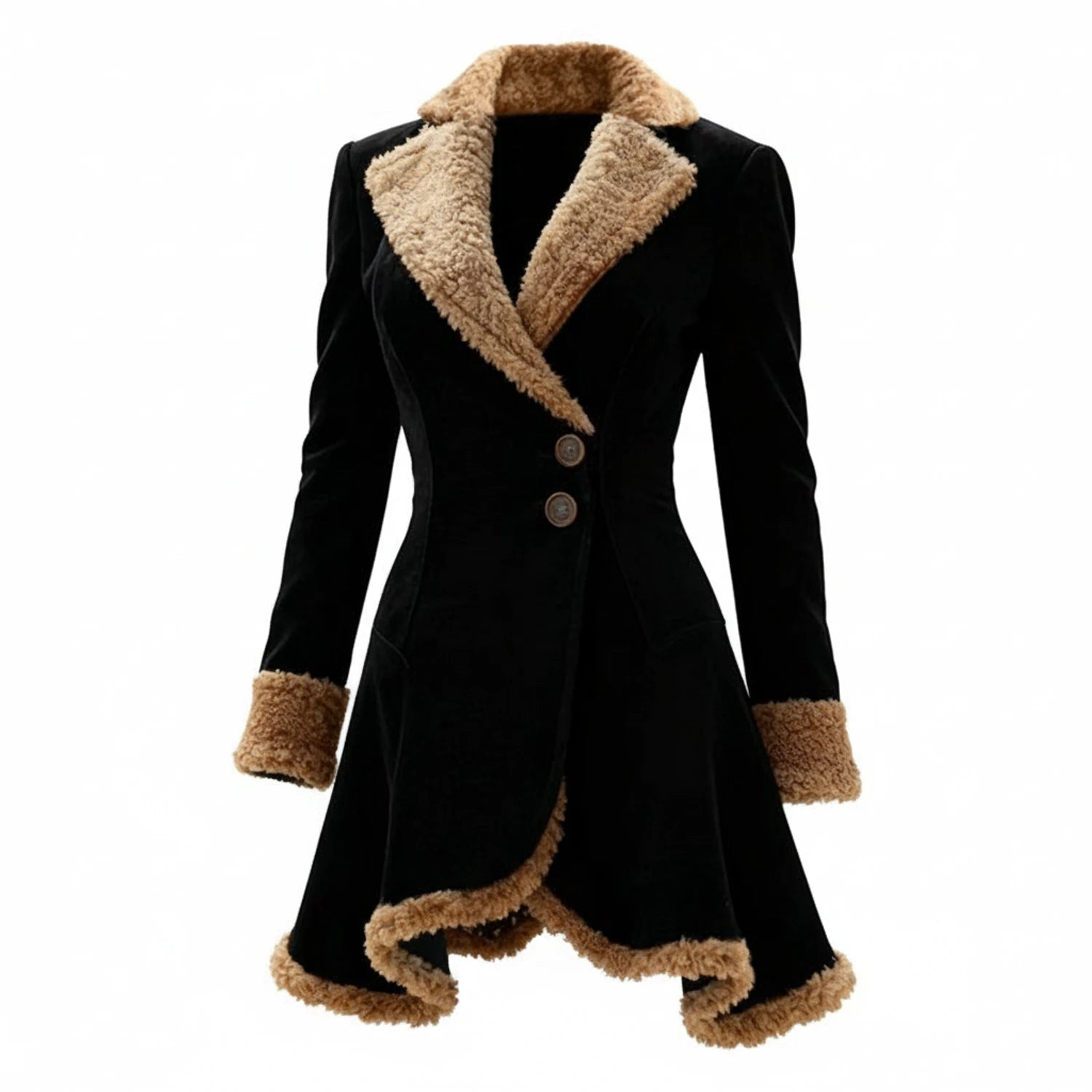 Faux-Fur Coat Trim Fitted Winter