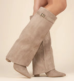Pointed-Toe Boots Slouch Knee-High