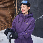 Ski jacket 3-in-1 waterproof fleece-lined in blue